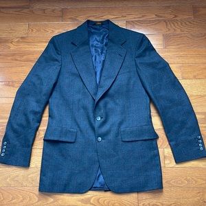 EMBASSY SQUARE Vintage Suit Jacket Wool Blazer Sports Coat Blue Mens 40 Long